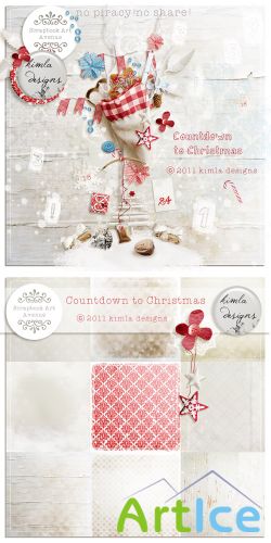 Scrap Set - Countdown to Christmas PNG and JPG Files