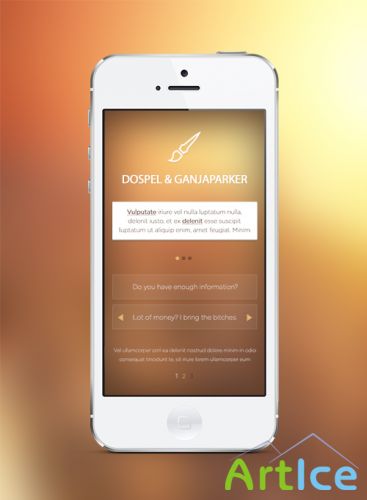 PSD Web Design - Flat front mobile screen