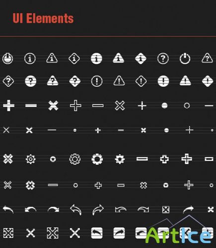 81 Vector Icons with UI Elements