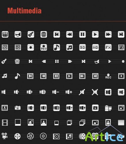 80 Vector Multimedia Icons