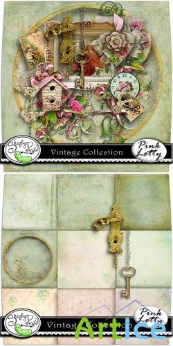 Scrap Set - Vintage Collection PNG and JPG Files