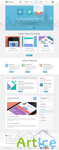 Pixeden - Diliges Agency Psd Web Template