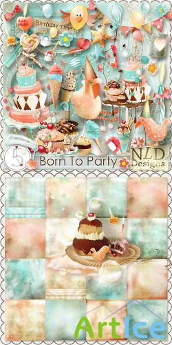 Scrap Set - Born To Party PNG and JPG Files