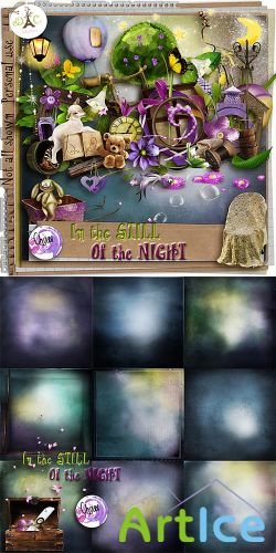 Scrap Set - In the Still of the Night PNG and JPG Files