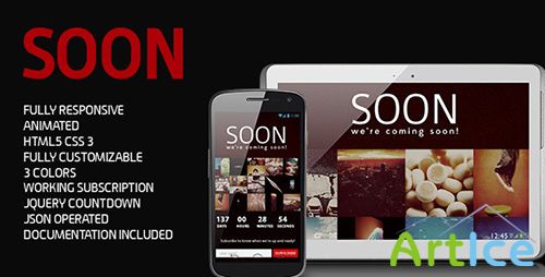 ThemeForest - Soon - Responsive Animated Coming Soon Page - RIP