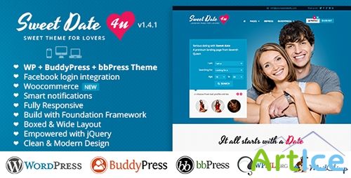 ThemeForest - Sweet Date v1.4.1 - More than a Wordpress Dating Theme - FULL