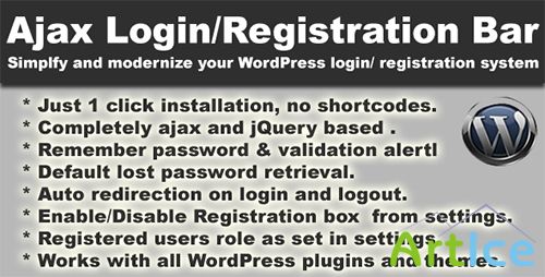 CodeCanyon - Ajax Login/Registration Bar v1.1 WordPress