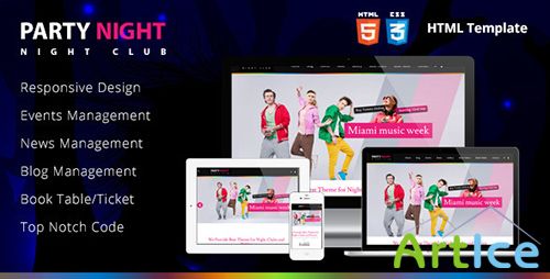 ThemeForest - Party Night - Night Club HTML Template - RIP