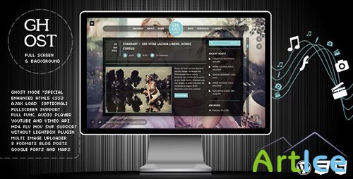 ThemeForest - Ghost WP v1.2 - Full Screen Video, Image with Audio