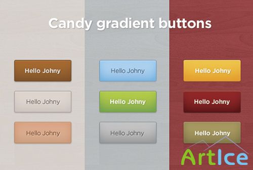 PSD Web Design - Candy gradient button set