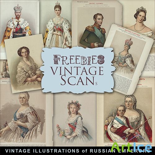 Scrap-kit - Vintage Illustrations of Russian Emperors