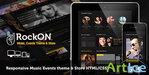 ThemeForest - RockOn - Multipurpose Music Events, Store Template - RIP