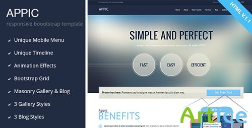 ThemeForest - Appic - Bussines & Technology HTML5/CSS3 Template - RIP