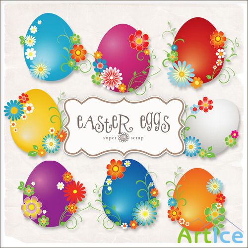 Scrap Set - Easter Eggs PNG Files