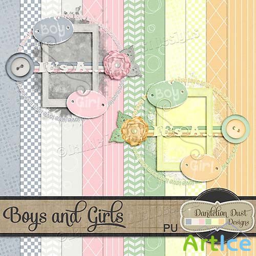 Scrap Set - Boys and Girls PNG and JPG Files