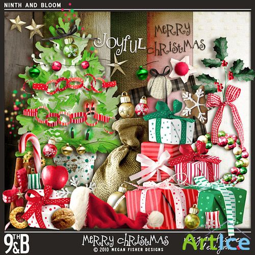 Scrap Set - Merry Christmas PNG and JPG Files