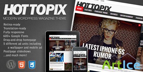 ThemeForest - Hot Topix v1.0.5 - Modern Wordpress Magazine Theme
