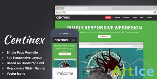 ThemeForest - Centinix Responsive One-Page Bootstrap Template - RIP