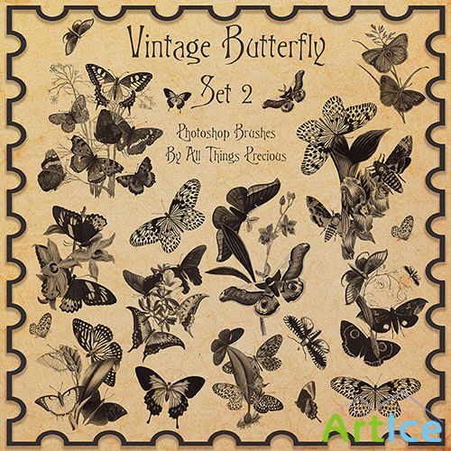 ABR Brushes - Vintage Butterflies SET 2