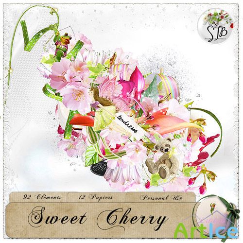 Scrap Kit - Sweet Cherry PNG and JPG Files