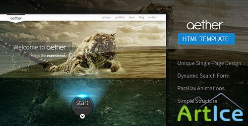 ThemeForest - Aether - Unique One-Page Multipurpose Template - RIP