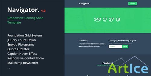 ThemeForest - Navigator | Responsive Coming Soon Template - RIP