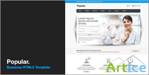 ThemeForest - Popular v1.1 - Business Reponsive HTML5 Template - FULL