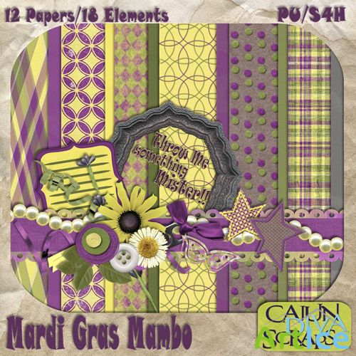 Scrap Set - Mardi Gras Mambo PNG and JPG Files