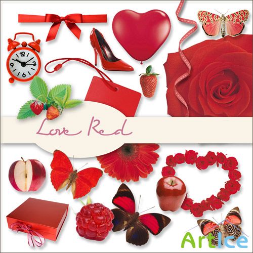 Scrap Set - Love Red PNG Files