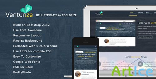 ThemeForest - Venturize - Bootstrap Responsive HTML Template - RIP