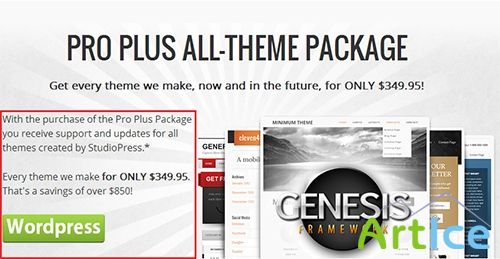 StudioPress PRO PLUS ALL-THEME PACKAGE ($349.95) + Genesis v1.8.2