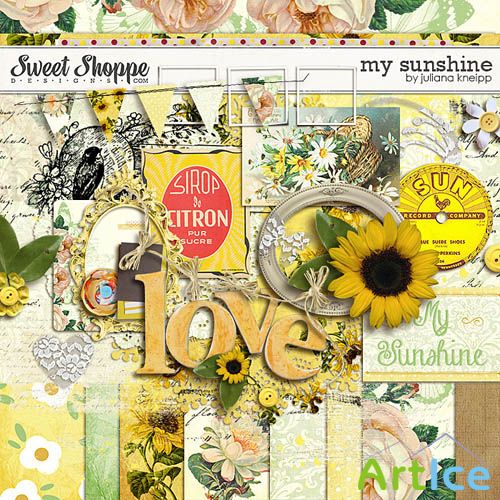 Scrap Kit - My Sunshine PNG and JPG Files
