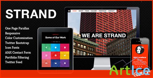 ThemeForest - STRAND - One Page Parallax Bootstrap Template - RIP