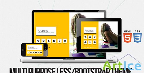 ThemeForest - Ananas - Multi purpose LESS Bootstrap Theme - RIP