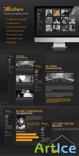WeGraphics - Mostrare - A Photography Portfolio PSD Template