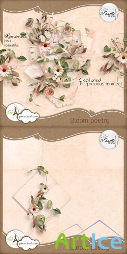 Scrap Set - Bloom Poetry PNG and JPG Files