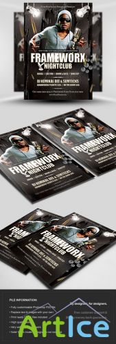 Frameworx 1 Party Flyer/Poster PSD Template