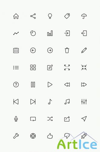 PSD Icons - Simple Line Icons Set Vol.2