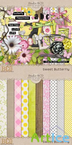 Scrap Set - Sweet Butterfly PNG and JPG Files