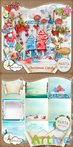 Scrap Set - Christmas Candy PNG and JPG Files
