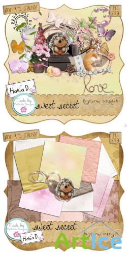 Scrap Kit - Sweet Secret PNG and JPG Files
