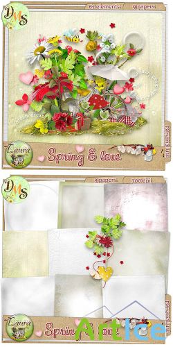 Scrap Set - Spring and Love PNG and JPG Files