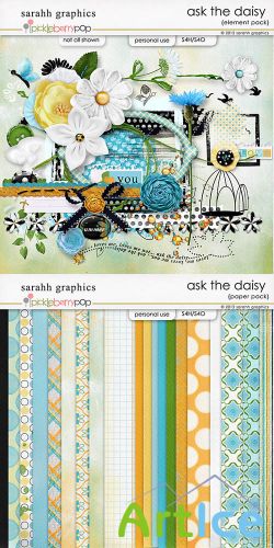 Scrap Set - Ask The Daisy PNG and JPG Files