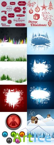 Vector Winter Holiday Images Set