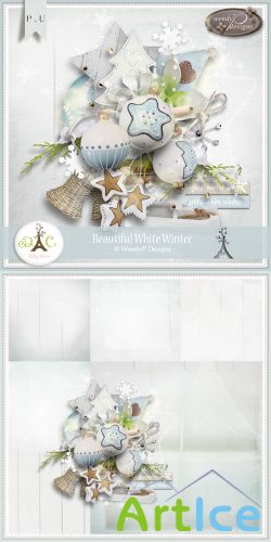 Scrap Kit - Beautiful White Winter PNG and JPG Files