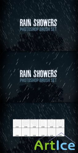 WeGraphics - Rain Shower Photoshop Brush Set