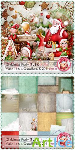Scrap Set - Christmas Party PNG and JPG Files