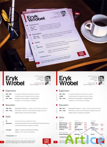 CV Resume PSD Template and Mock up