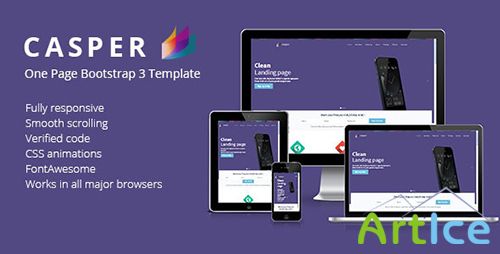 ThemeForest - Casper One Page Bootstrap 3 HTML Template - RIP