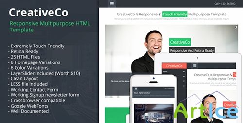 ThemeForest - CreativeCo - Responsive MultiPurpose HTML Template - RIP
